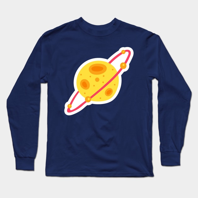 Planet Saturnus Long Sleeve T-Shirt by Usea Studio